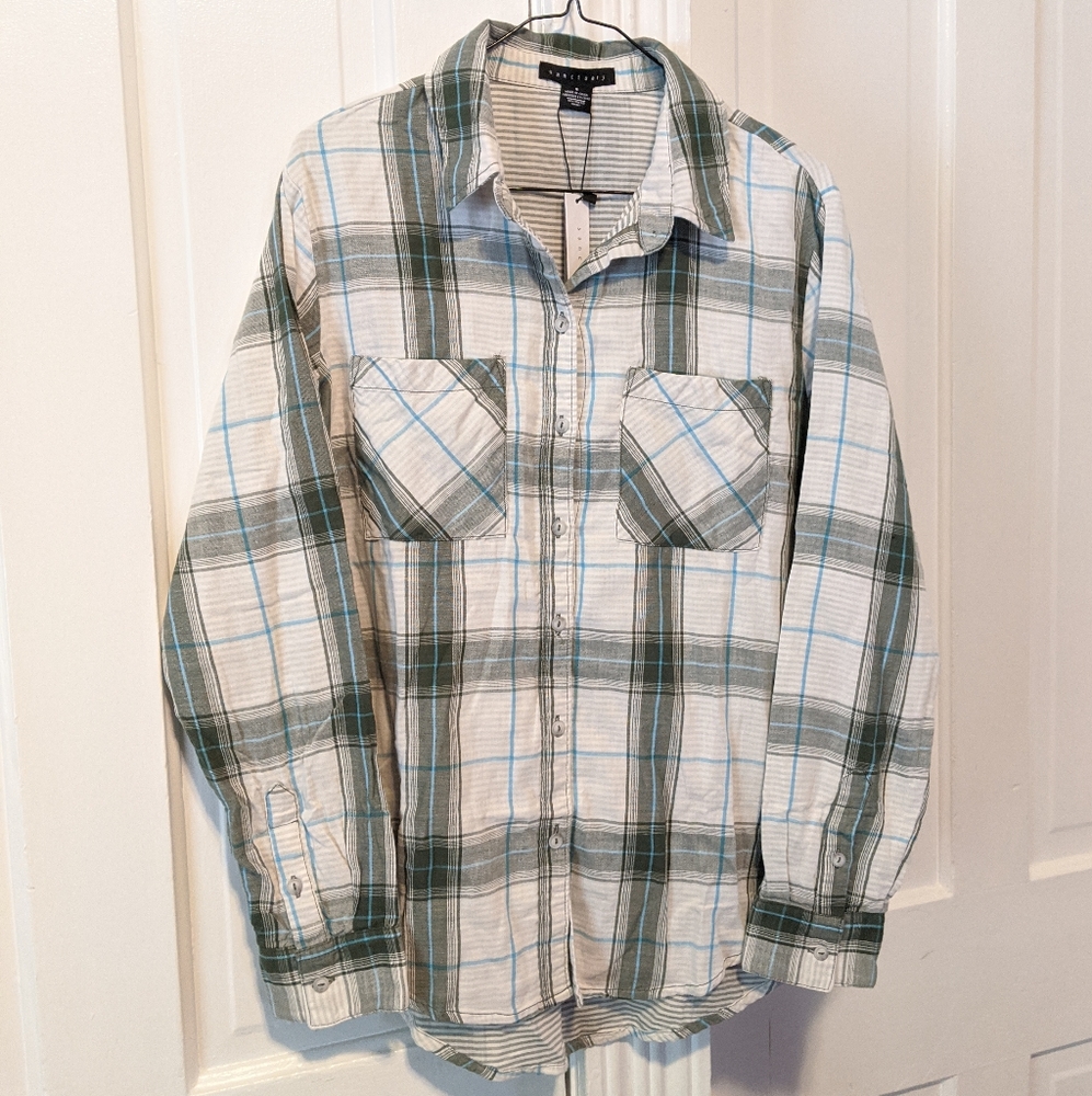 🍃 Sanctuary Plaid Favorite Boyfriend Shirt